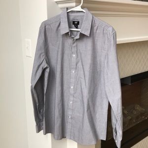 Men’s h&m slim fit, gray long sleeve button down